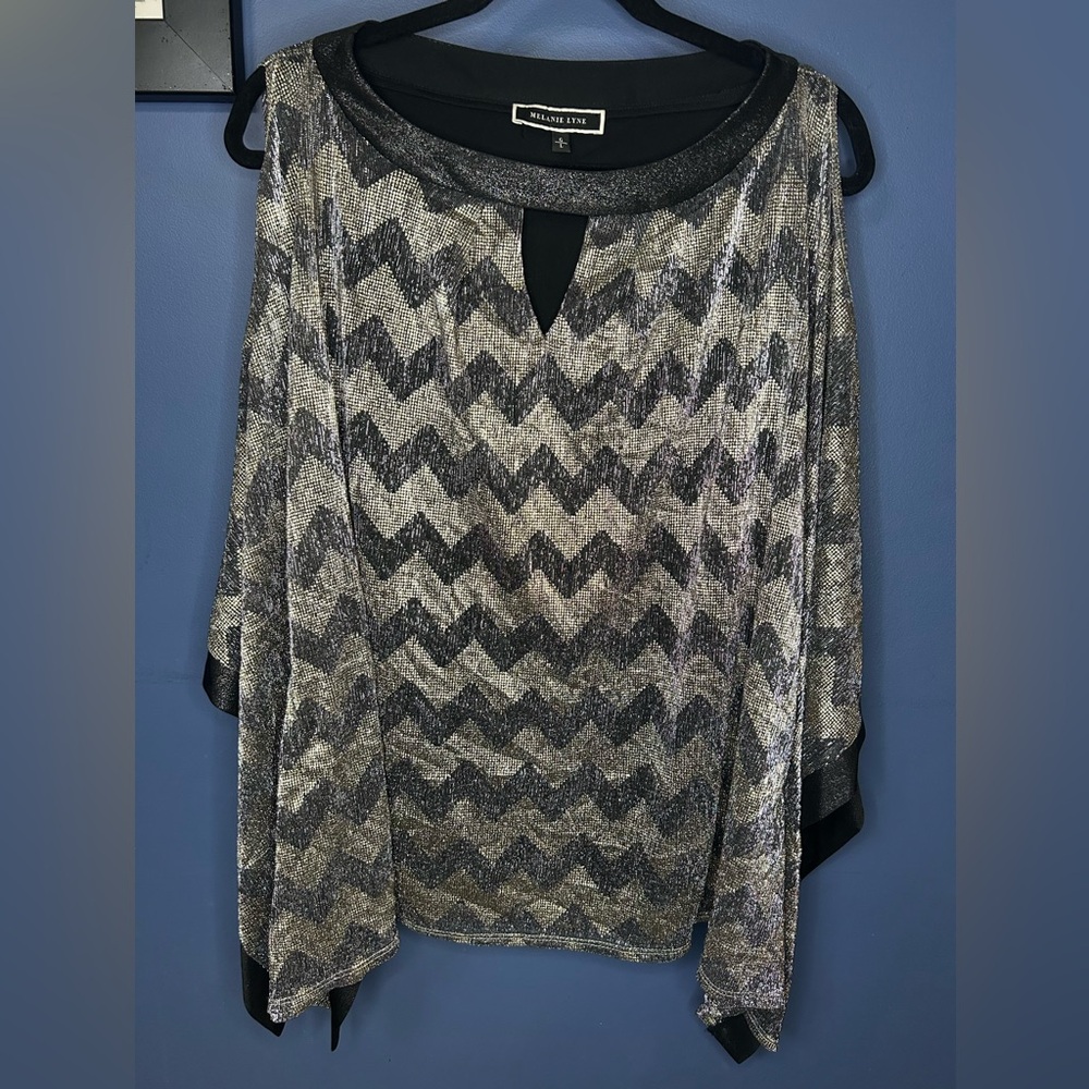 Elegant Black and Silver Women's Top